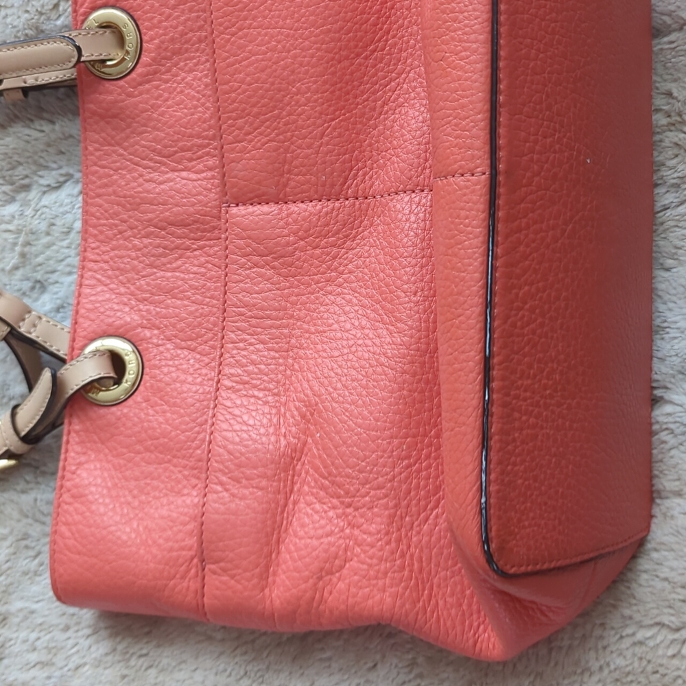 Michael Kors Peachy Pink Pebbled Leather Shoulder Tote Bag Purse Many Pockets - Picture 11 of 16